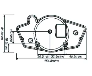Snelheidsmeter / Tachometer Koso Digital RX1N-R Zwart Gezicht, Blauwe Verlichting / Street-Legal