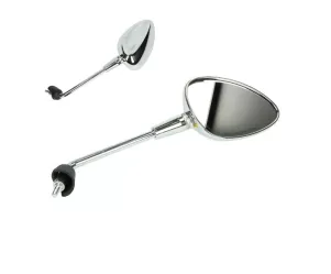 Spiegelset Vespa Sprint chroom links + rechts (lang)