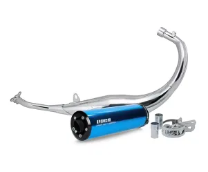 Uitlaat Voca 50/70CC (CE) Chroom / Blauw Aluminum Geluiddemper Beta RR 2012