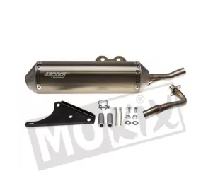 Tecnigas 4Scoot RVS uitlaat Piaggio Zip en Fly 4T 2v