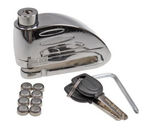 Schijfremslot Scooter - Chroom (met alarm)