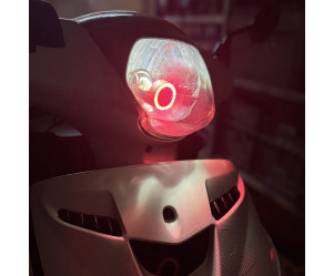Led Ba20D Angeleye voor standaard koplamp - Rood (o.a. Piaggio Zip)