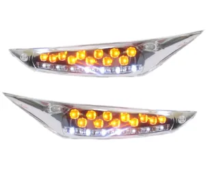 LED Knipperlicht Piaggio Zip 2000 Audi look - Chroom voorkant (links + rechts)