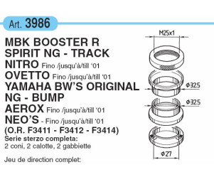 Balhoofdset - Yamaha - Aerox, Neo's, BW's <2001