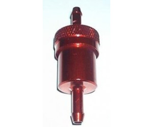 Benzinefilter - Aluminium - Rood - 6 mm Aansluiting