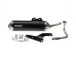 Uitlaat GY6/Kymco/AGM  - Tecnigas 4Scoot TRE Zwart