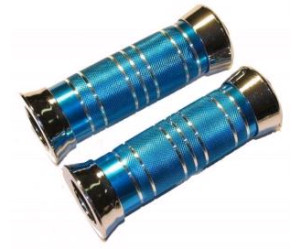 Handvatset - Chroom blauw met ringen