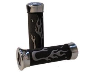 Handvatset Flame - Custom zwart, grijs chrome