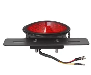 Achterlicht Uni Ovaal Led (Rood) CE + Steun Zwart