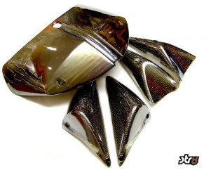 Knipperlichtglas Set Peugeot Speedfight 2 - Chroom/zilver