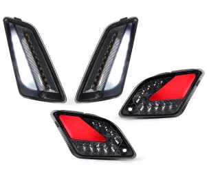 Knipperlichtset Voor Achter MOTO NOSTRA (-2014) dynamisch LED Volglicht Voorzijde Met Dagrijlicht en Achterzijde Met Positielicht (E-keurmerk) Gerookt