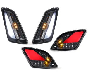 Knipperlichtset Voor Achter MOTO NOSTRA (-2014) dynamisch LED Volglicht Voorzijde Met Dagrijlicht en Achterzijde Met Positielicht (E-keurmerk) Gerookt