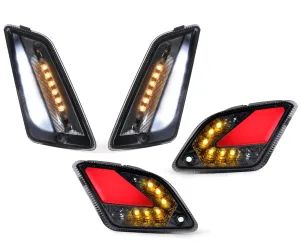 Knipperlichtset Voor Achter MOTO NOSTRA (-2014) dynamisch LED Volglicht Voorzijde Met Dagrijlicht en Achterzijde Met Positielicht (E-keurmerk) Gerookt