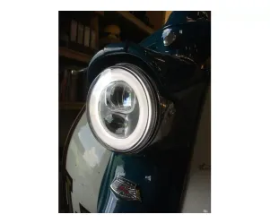Koplamp incl. Montagering MOTO NOSTRA  LED HighPower Ø=120mm 12V DC (E9) Lambretta LI (Serie 1-2)