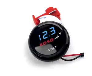 Koso voltmeter LED digitaal Universeel - Blauw (Piaggio, Vespa, Peugeot, Kymco, Sym etc.)