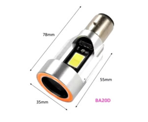 Led Ba20D Angeleye voor standaard koplamp - Blauw (o.a. Piaggio Zip)