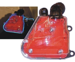 Luchtfilter - Transparant/Rood MET NEON - Minarelli