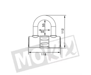 Kettingslot MKX Lock - 120 cm ART4 (voor dunne velg)