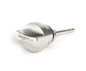 olievuldop met peilstok  BGM pro, motorolie  piaggio leader/quasar   vespa et4, lx, lxv, s, gt, gts, gtv, gtl 125 300cc   geanodiseerd zilver