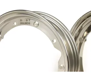 paar velgen  BGM pro 2.10 10 inch  vespa (type px)   vespa smallframe v50, 50n, special, pv, et3, pk50 125 (s/xl/xl2), largeframe px, t5, sprint, rally, gt/gtr, lml star, deluxe   roestvrij staal, gepolijst