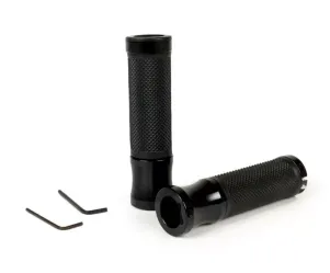 Paar Handvatten (paar) MOTO NOSTRA Alu Rub Ruitpatroon Vespa GT, GTL, GTS 125-200-250-300cc Ø 22,5-24mm, l=128mm Zwart