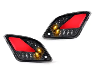 Paar Knipperlichten Achter MOTO NOSTRA (2014-2018) LED Volglicht Met Positielicht (E-keurmerk)- Vespa GT, GTL, GTV, GTS 125-300 Gerookt