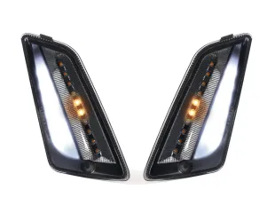 Paar Knipperlichten Voor MOTO NOSTRA (-2014) Dynamisch LED Sequentieel Licht Dagrijlicht (E-markering)  Vespa GT, GTL, GTV, GTS 125-300 Gerookt