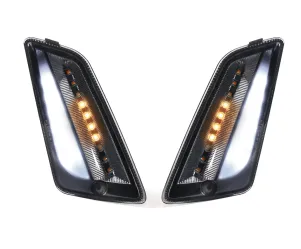 Paar Knipperlichten Voor MOTO NOSTRA (-2014) Dynamisch LED Sequentieel Licht Dagrijlicht (E-markering)  Vespa GT, GTL, GTV, GTS 125-300 Gerookt