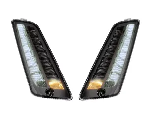 Paar Knipperlichten Voor MOTO NOSTRA 2K22 (-2014) Dynamisch LED Sequentieel Licht Dagrijlicht (E-markering) Vespa GT, GTL, GTV, GTS 125-300 Gerookt