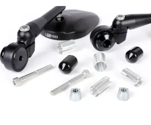 Paar spiegels -MOTO NOSTRA 1404 Aluminium CNC Stuuruiteinden  Matzwart