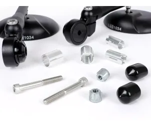Paar Spiegels MOTO NOSTRA 1406 Aluminium CNC Rond Stuuruiteinden Matzwart