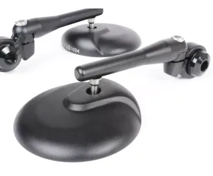 Paar Spiegels MOTO NOSTRA 1406 Aluminium CNC Rond Stuuruiteinden Matzwart