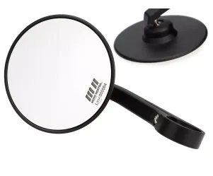 Paar Spiegels MOTO NOSTRA 1407 Aluminium CNC Ø=95mm Rond Stuuruiteinden Mat Zwart