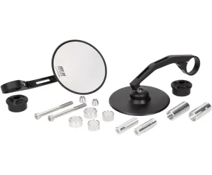Paar Spiegels MOTO NOSTRA 1408 Aluminium CNC Ø=95mm Rond Stuuruiteinden Mat Zwart