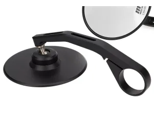Paar Spiegels MOTO NOSTRA 1408 Aluminium CNC Ø=95mm Rond Stuuruiteinden Mat Zwart