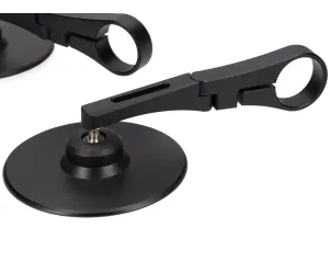 Paar Spiegels MOTO NOSTRA 1409 Aluminium CNC Ø=95mm Rond Stuuruiteinden Mat Zwart