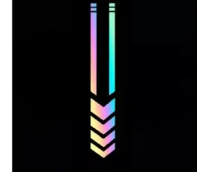 Reflecterende sticker - Pijl groot - Kleur: Multicolor