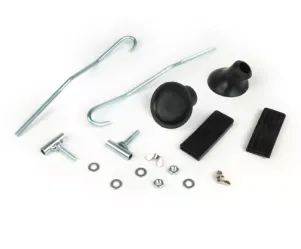 Reparatieset Voor Bagagedrager Opklapbaar Voorzijde MOTO NOSTRA Vespa Smallframe V50, PV125, ET3 Vespa Largeframe Rally180 Zilver