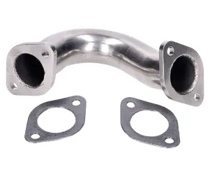 RVS uitlaatbocht  35mm voor Gilera Runner, Piaggio Hexagon, TPH, SKR, Italjet Dragster 125-180 2T