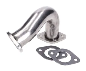 RVS uitlaatbocht  35mm voor Gilera Runner, Piaggio Hexagon, TPH, SKR, Italjet Dragster 125-180 2T