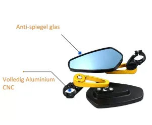Bar-end Spiegels Piaggio Zip (Custom) Zwart