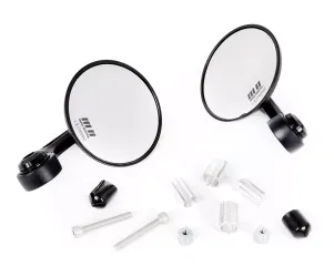 Spiegelset MOTO NOSTRA 1400- Stuuruiteinden Aluminium- Ø=95mm- Mat Zwart Geanodiseerd- E Gemarkeerd