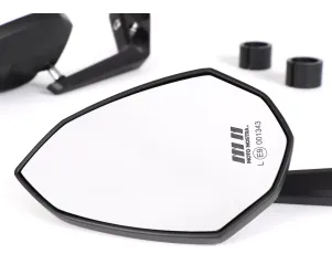 Spiegelset MOTO NOSTRA 1401 Stuuruiteinden- Aluminium Mat Zwart Geanodiseerd- E- Gemarkeerd