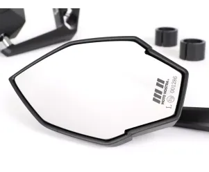 Spiegelset MOTO NOSTRA 1403 Stuuruiteinden Aluminium Mat Zwart Geanodiseerd- E Gemarkeerd