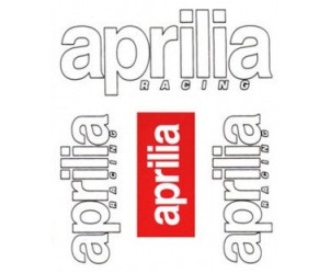 Sticker set - Aprilia woord en logo wit