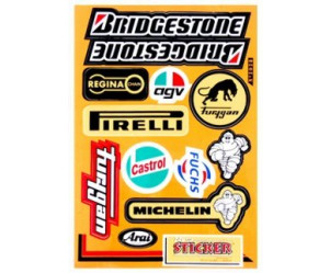 Stickerset o.a. Bridgestone/Castrol/Pirelli 12-Delig 