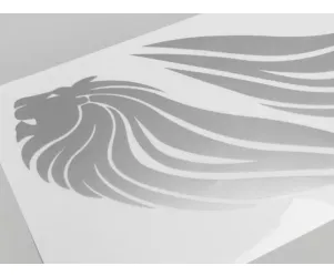 Stickerset Lion Head 154x292mm  Zilver