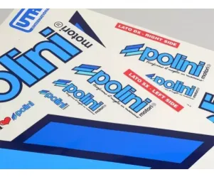 Stickerset Polini Team Polini 2x 297x420mm  Blauw