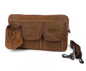 Tas Voor Bagageruimteklep (Incl. Bekerhouder) Moto Nostra Classic Waxed Canvas Geschikt Voor b.v. Vespa Lambretta Gtv Gts Hpe Supertech Touring  Bruin