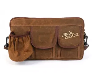 Tas Voor Bagageruimteklep (Incl. Bekerhouder) Moto Nostra Classic Waxed Canvas Geschikt Voor b.v. Vespa Lambretta Gtv Gts Hpe Supertech Touring  Bruin